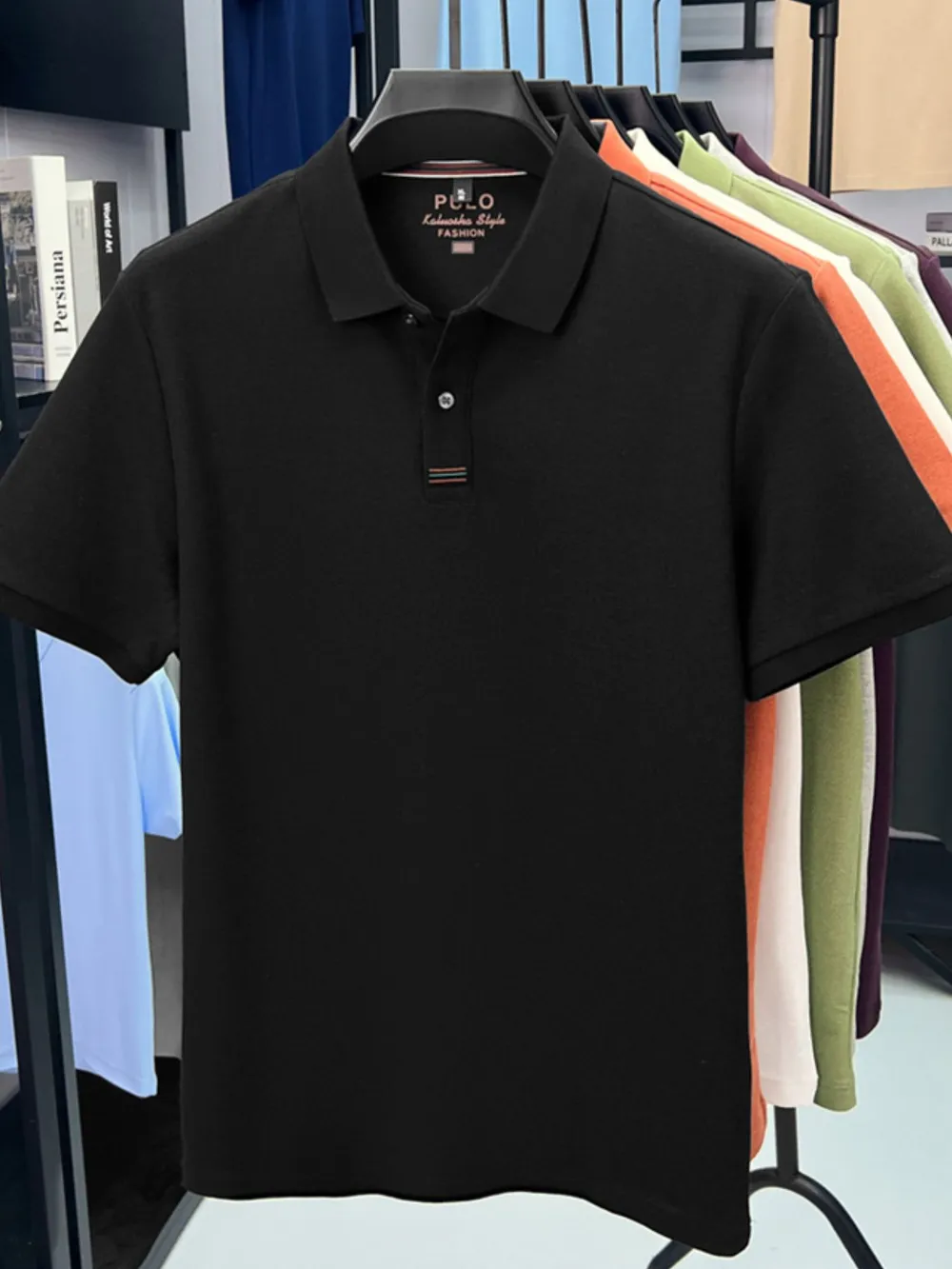 Men's Plus Size Button Detail Short Sleeve Polo, image 6