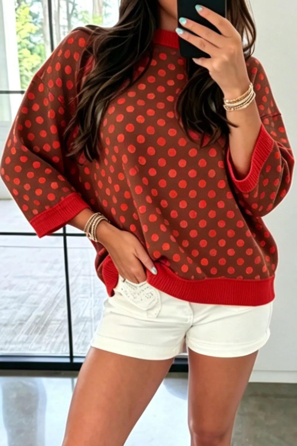 Polka Dot Oversized Sweatshirt, image 7