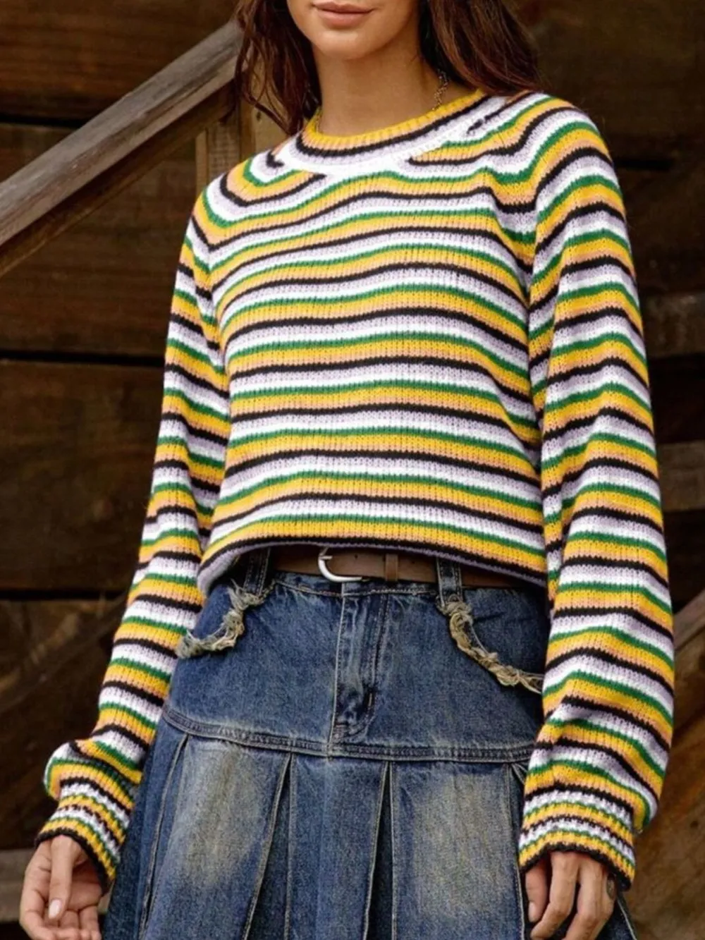 Rainbow Striped Pullover Sweater, image 12