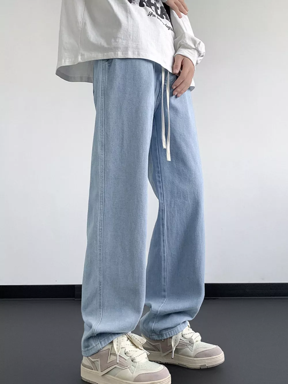 Men's Full Size Wash Loose Fit Jeans Plus Size, image 8