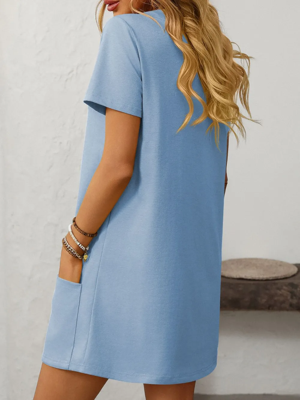 Square Neck Short Sleeve Mini Dress, image 20