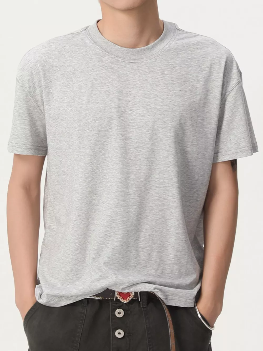 Men's Round Neck Short Sleeve T-Shirt, image 2