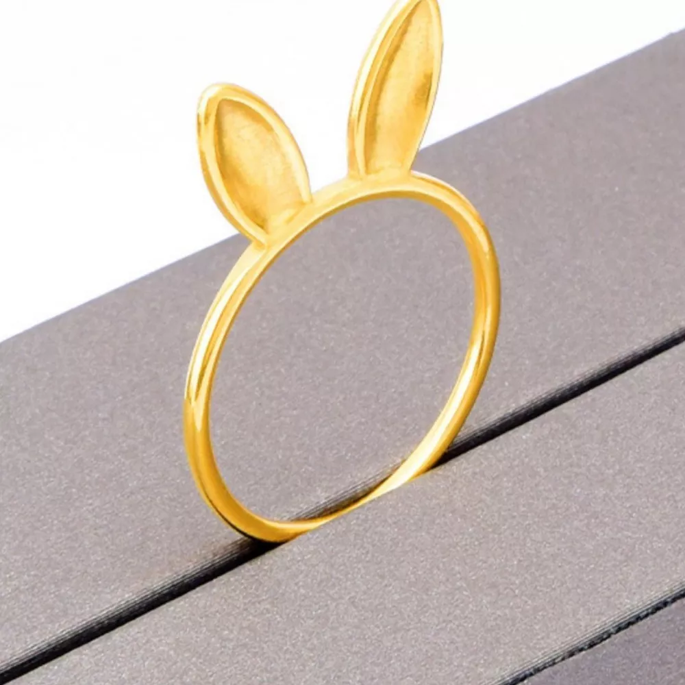 18K Gold-Plated Bunny Ear Ring, image 5