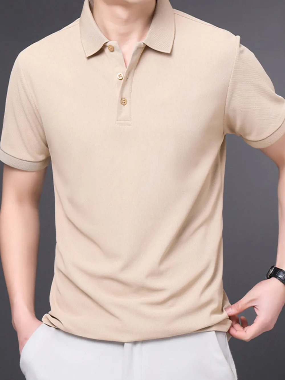 Men's Plus Size Short Sleeve Collared Neck Polo, image 5