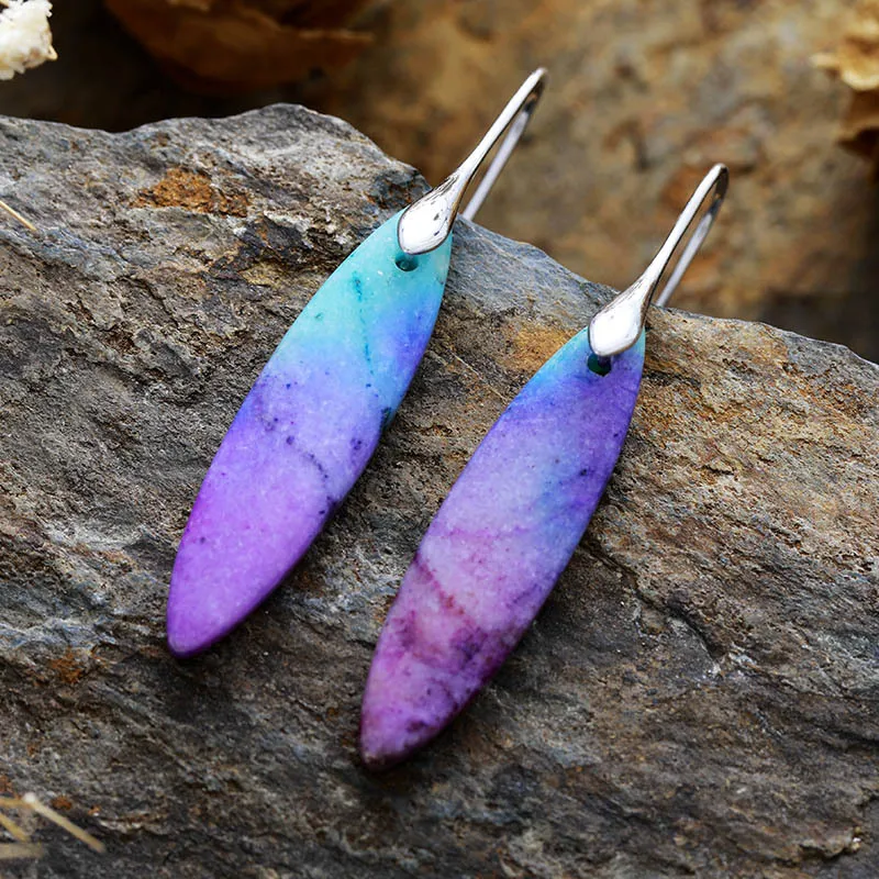 Copper Natural Stone Geometric Shape Earrings, image 7