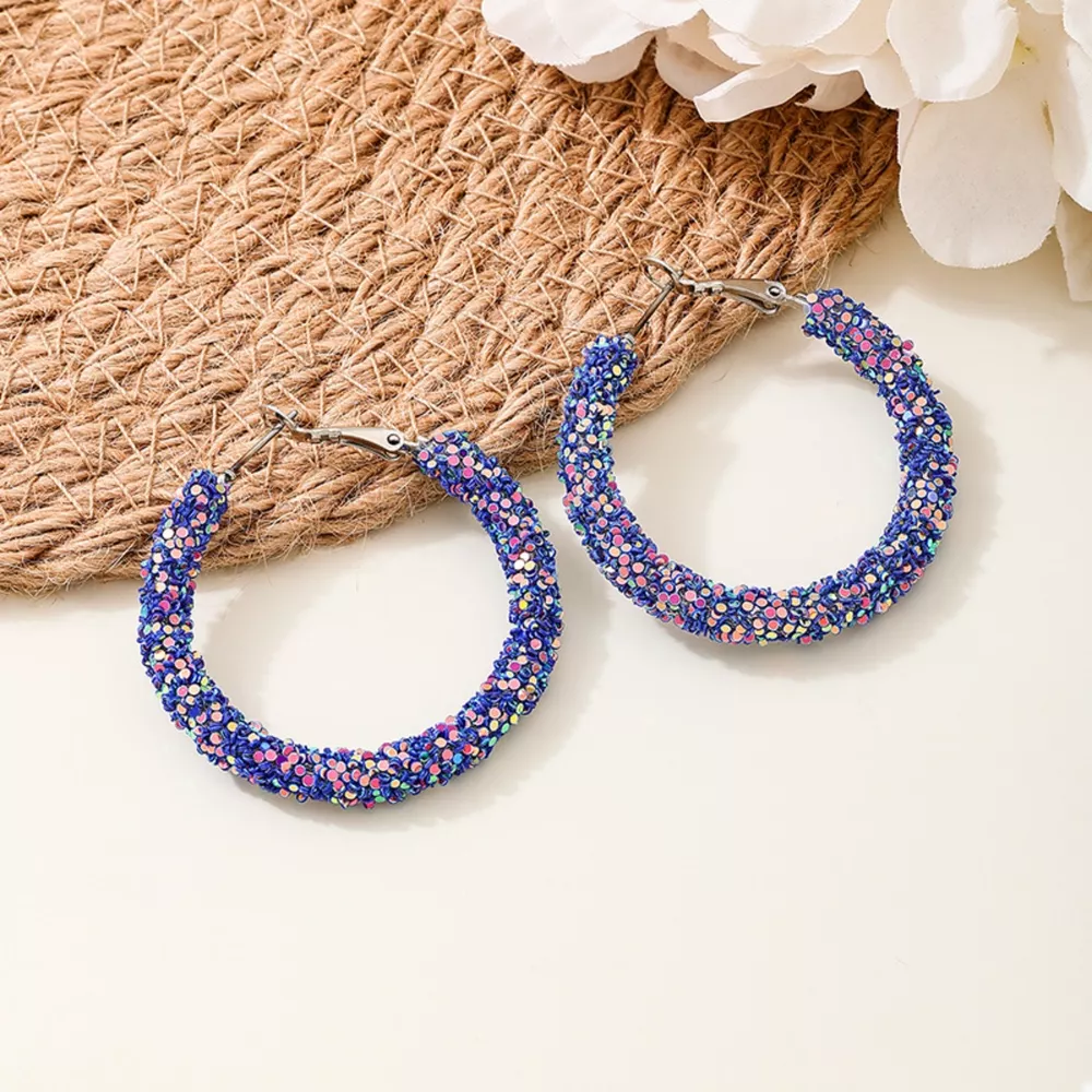 Sparkling Alloy Hoop Earrings, image 7