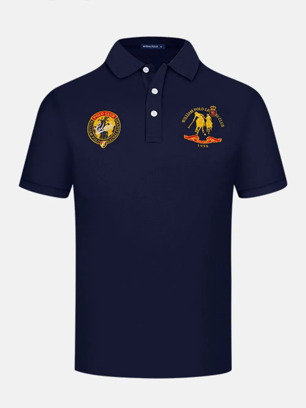 Men's Plus Size Short Sleeve Embroidered Polo, image 2