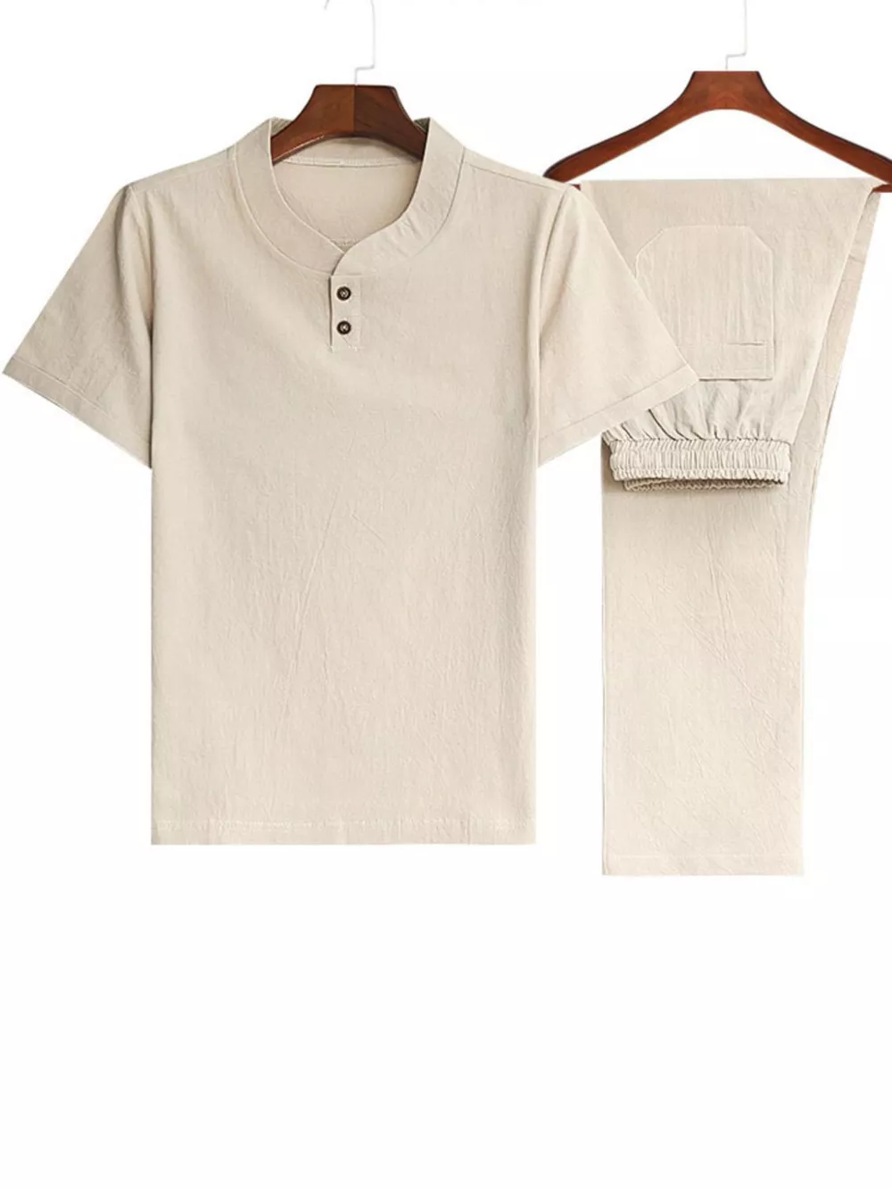 Men's Plus Size Casual Short Sleeve Top & Pants Set, image 2