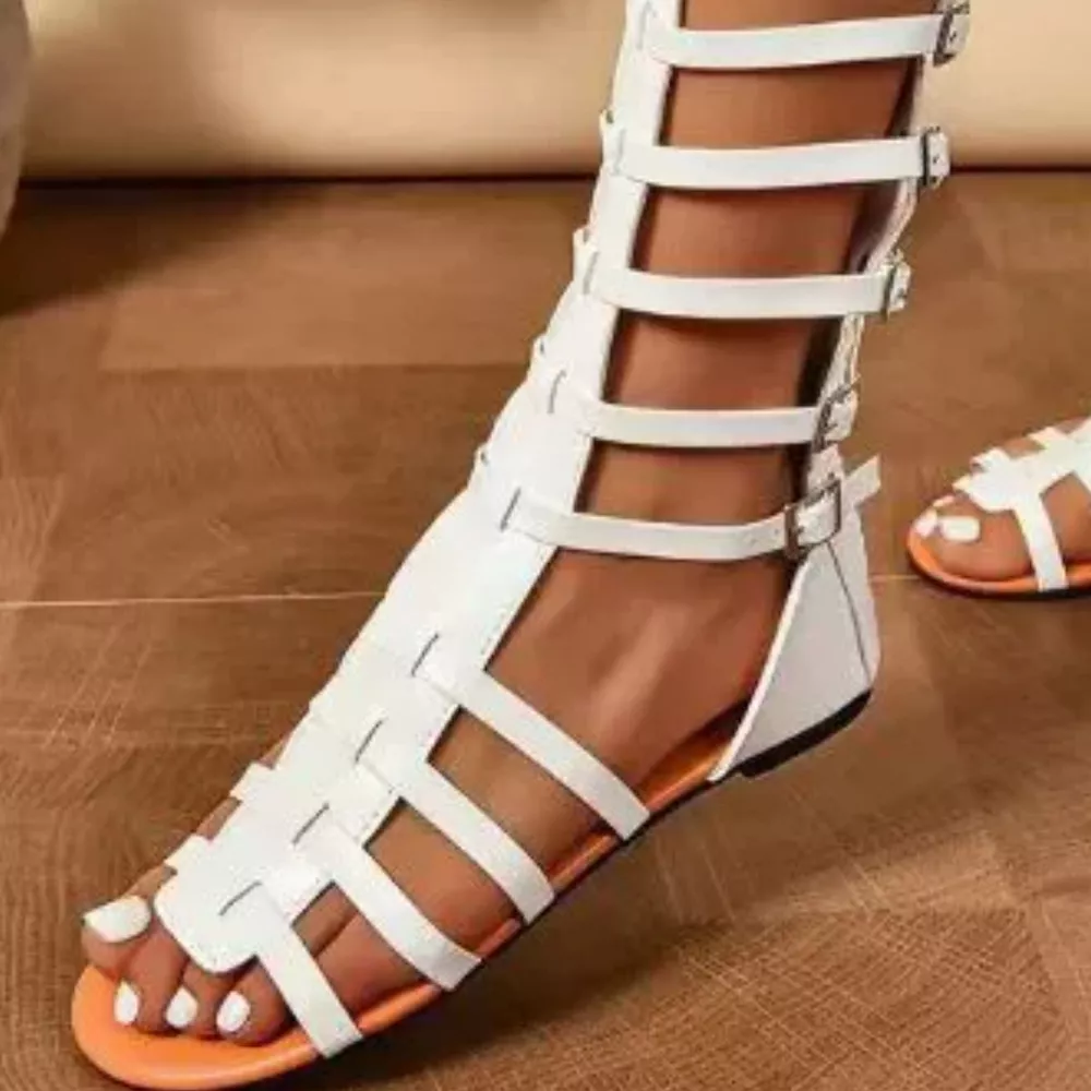 Gladiator Style Buckled Open Toe Sandals, image 6