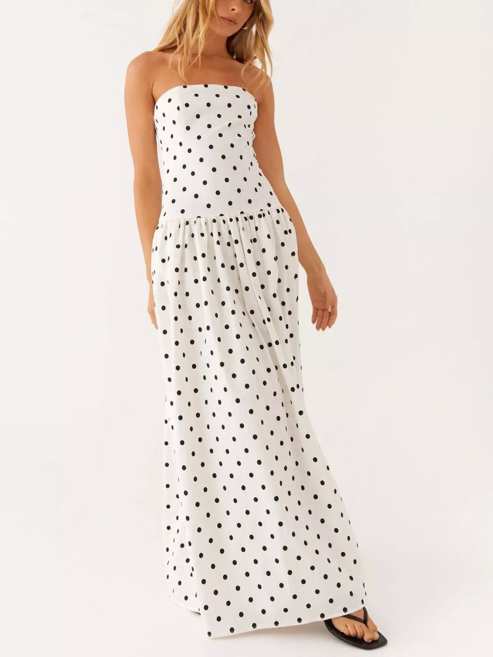 Ruched Printed Tube Maxi Dress, image 10
