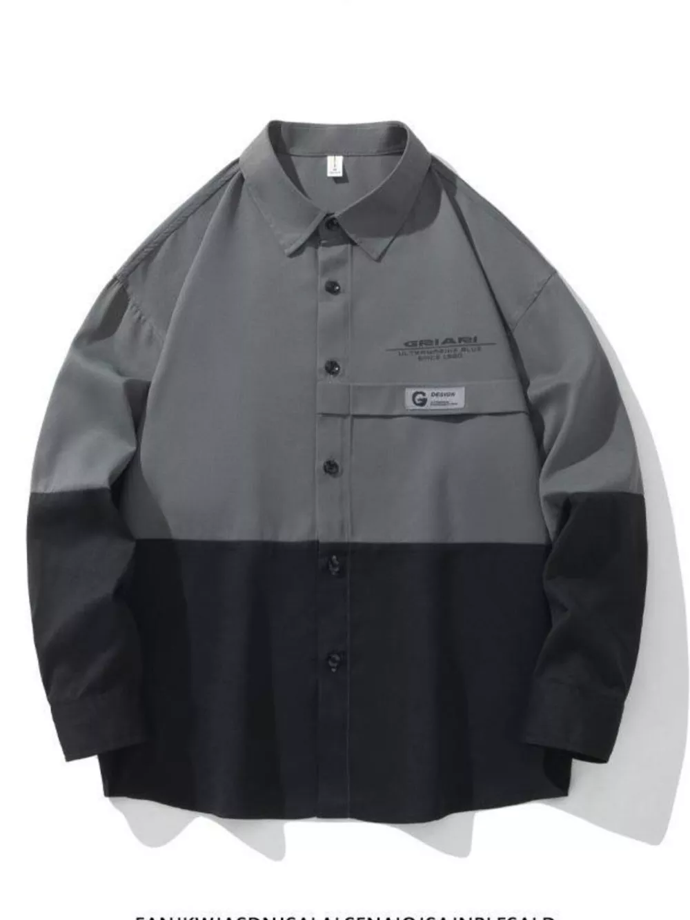 Men's Plus Size Two-Tone Casual Button-Down Shirt