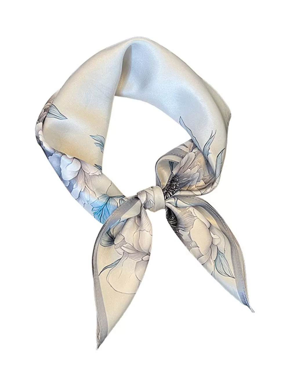 Floral Print Silk Square Scarf, image 8