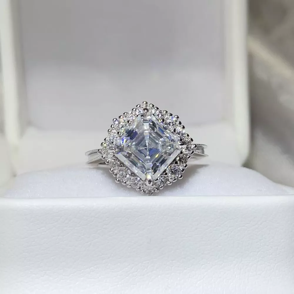 3 Carat Moissanite 925 Sterling Silver Ring, image 2