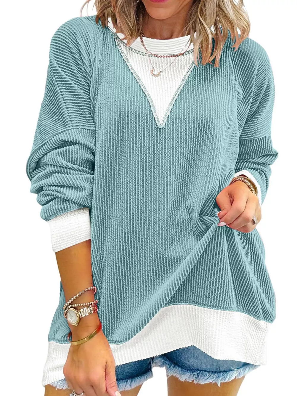 Contrast Dropped Shoulder Sweatshirt, image 13