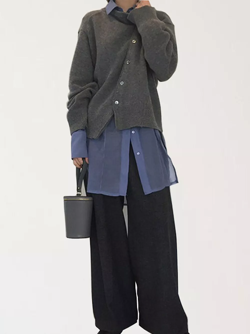 Asymmetric Button-Down Sweater, image 10