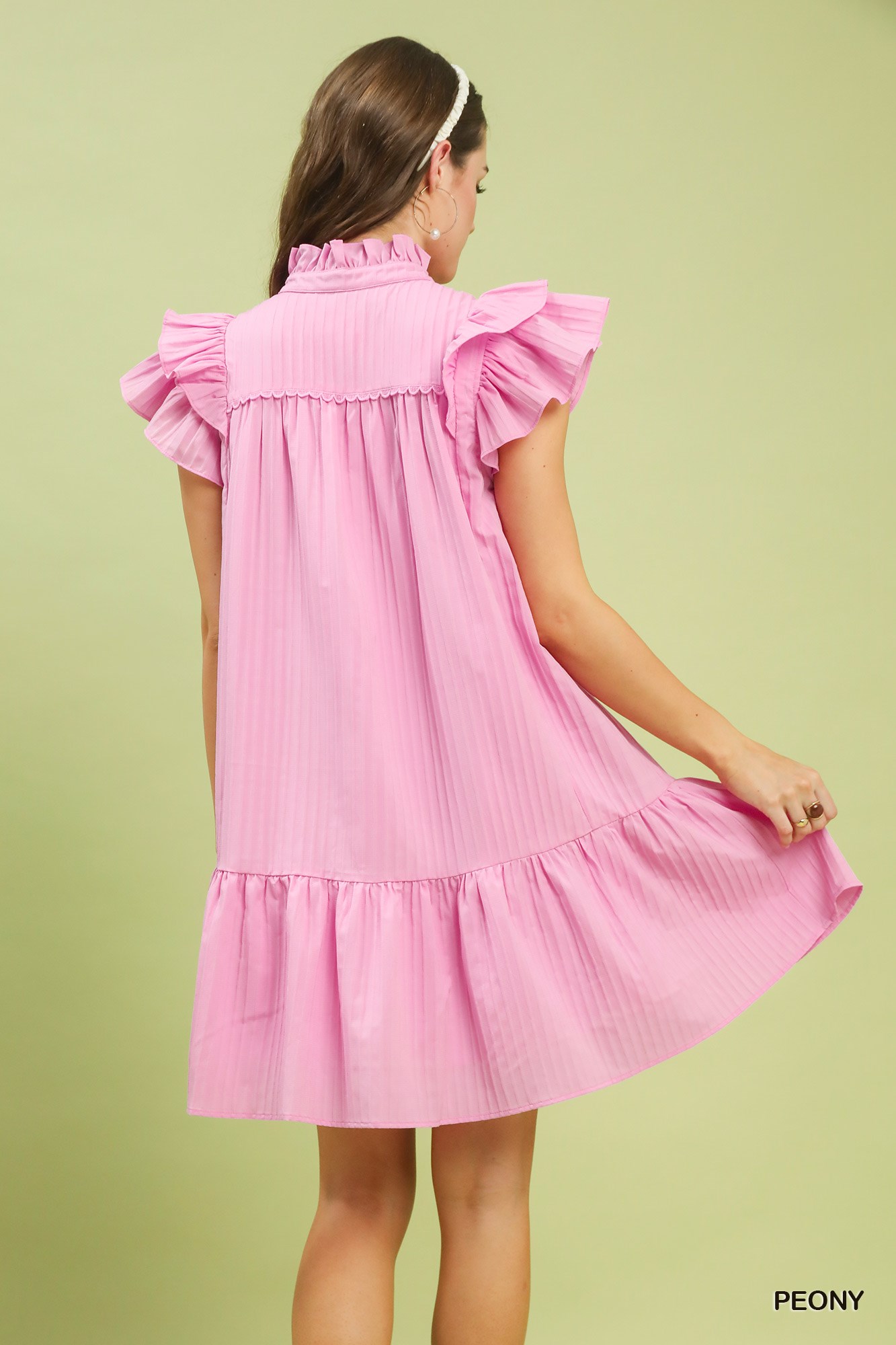 Flutter Sleeve Tiered Dress, image 3
