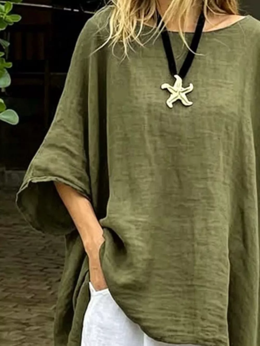 Full Size Loose Fit Asymmetrical Hem Top Plus Size, image 5