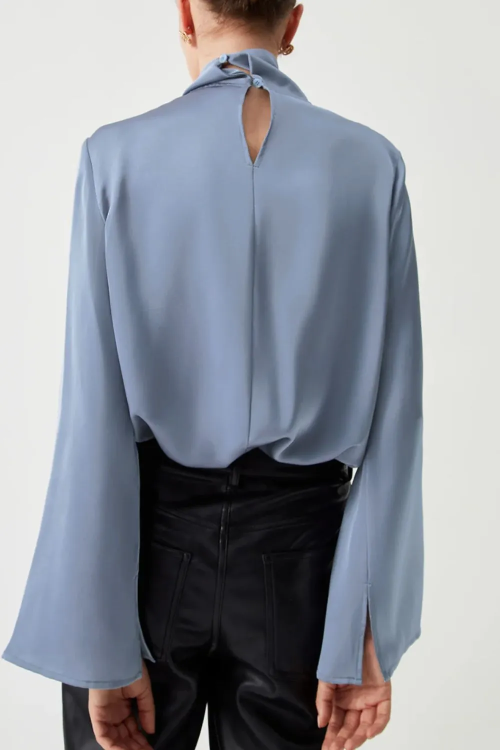 Cutout Turtleneck Long Sleeve Blouse, image 6
