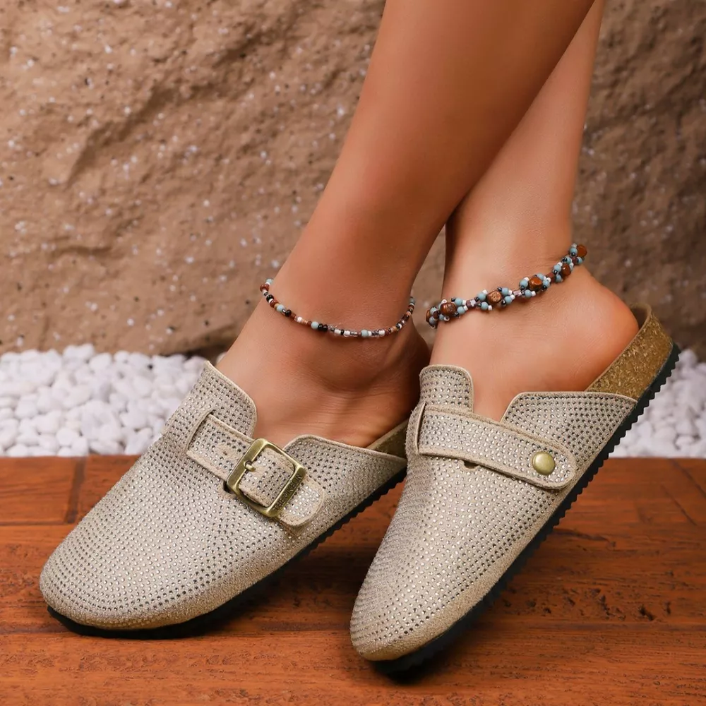 Rhinestone Buckle Accent Slip-Ons, image 5