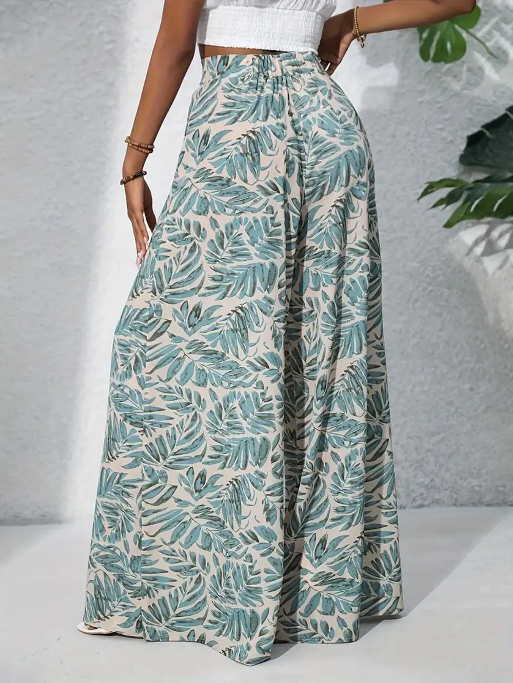 Printed High Waist Wide Leg Pants, image 14