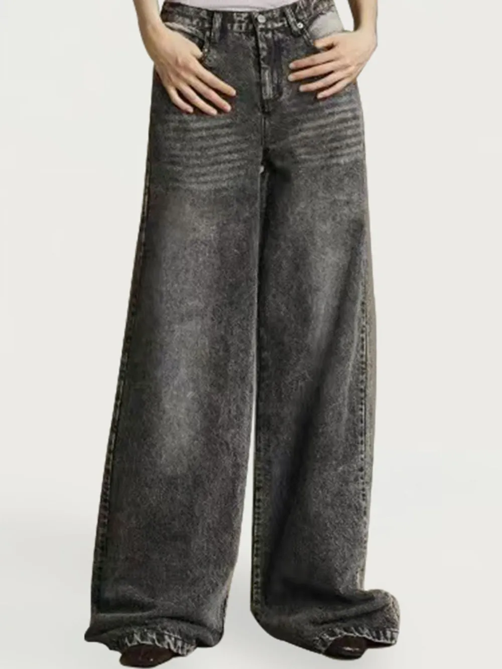 Men's Vintage Washed Wide Leg Jeans