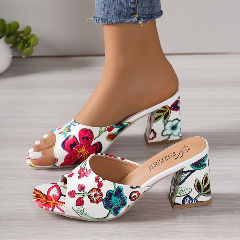 Printed Block Heels Sandals, image 6