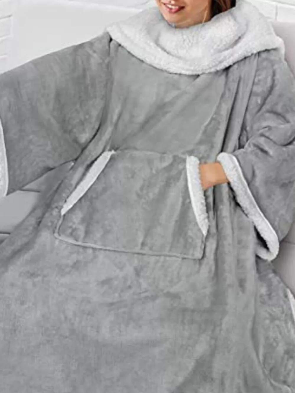 Oversized Wearable Blanket Hoodie Lounge Nightgown, image 4