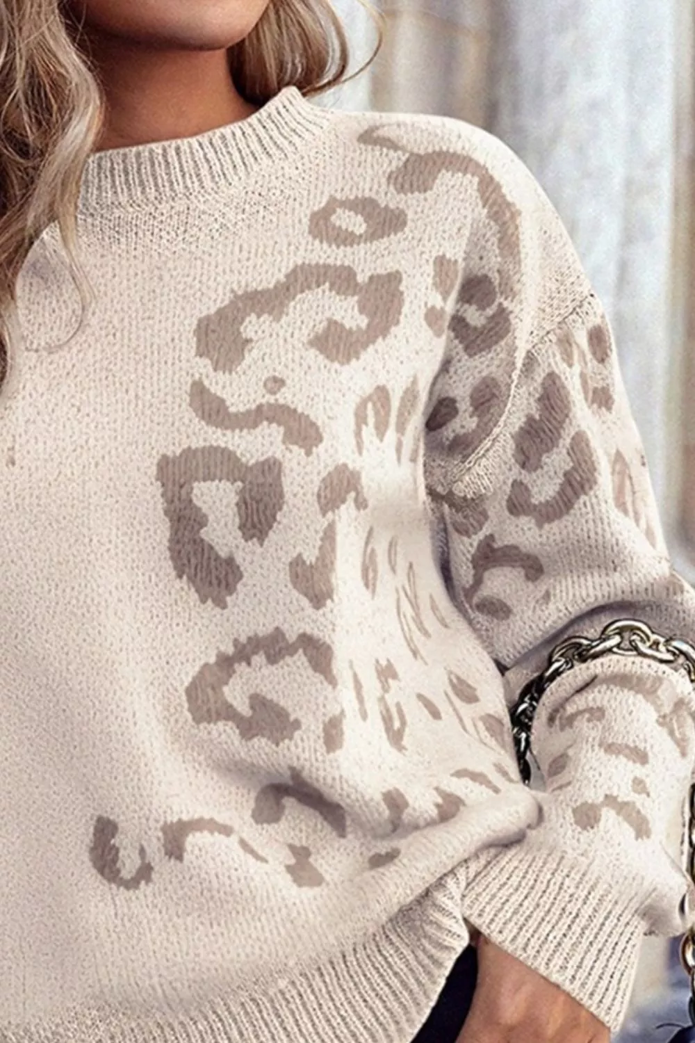 Leopard Relaxed Fit Sweater, image 3
