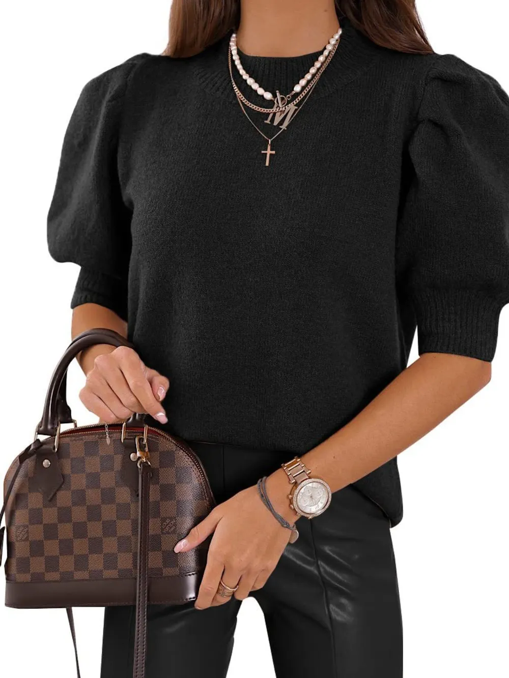 Mock Neck Puff Sleeve Sweater, image 24