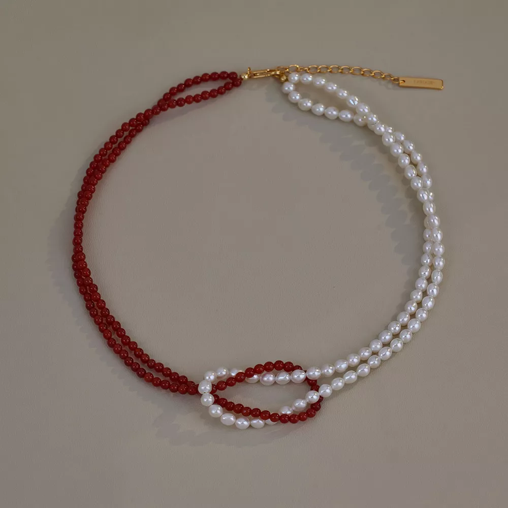 Double Layered Knot Necklace, image 3