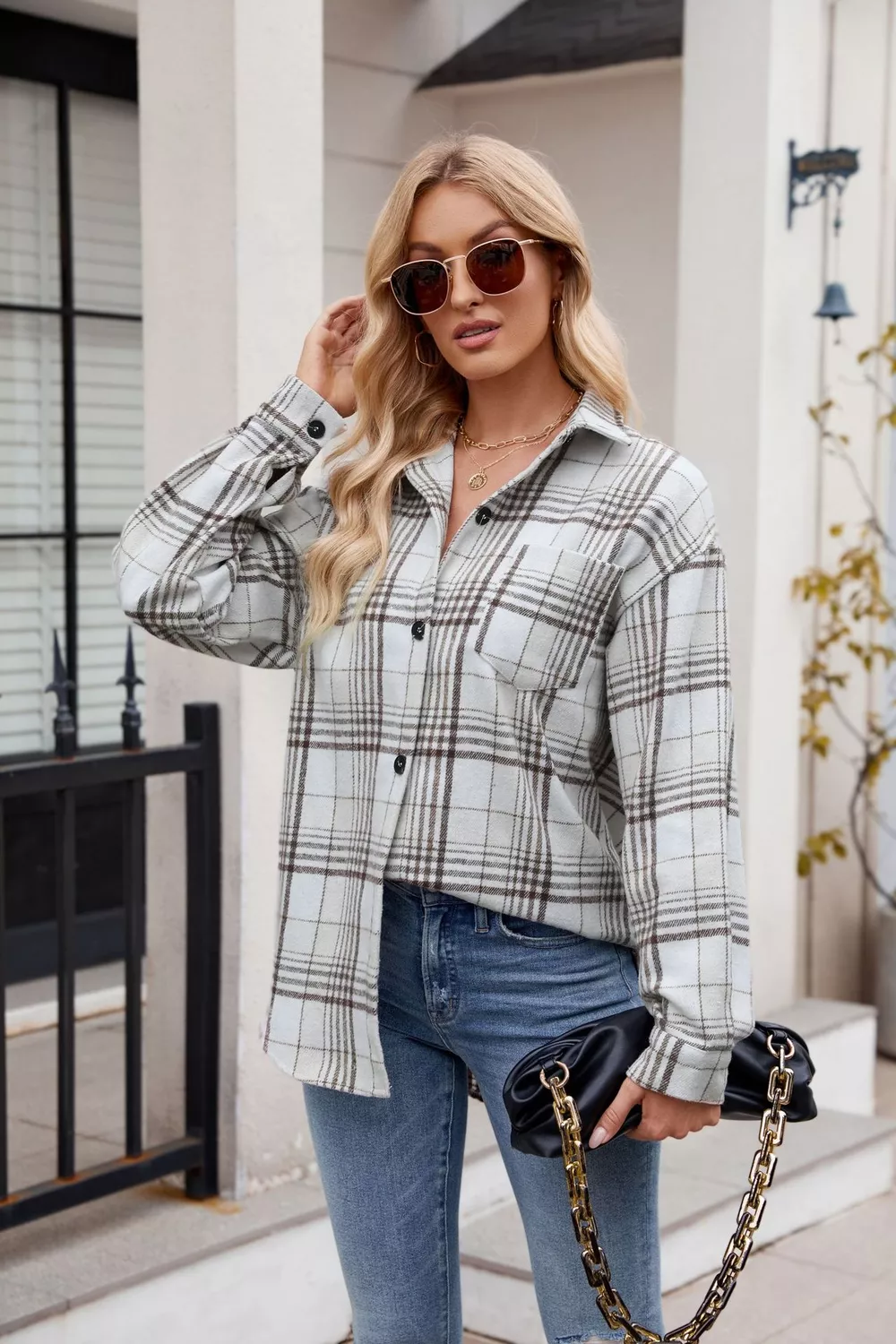 Casual Plaid Long Sleeve Shirt, image 9