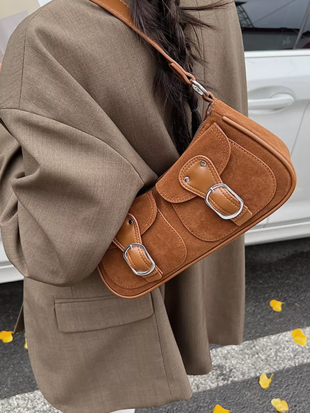 Buckle Decor Shoulder Bag, image 5