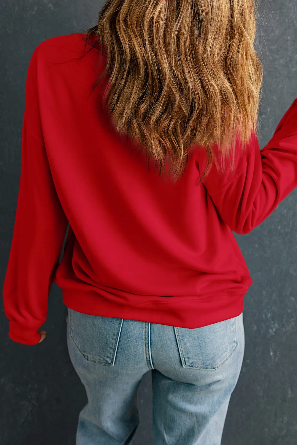 Plus Size Round Neck Long Sleeve Sweatshirt, image 9
