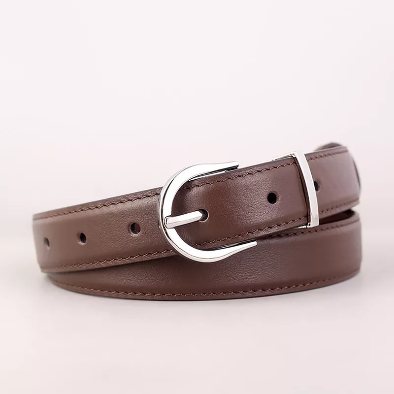 Silver Buckle Leather Belt, image 4
