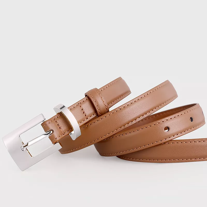 Leather Belt with Silver Buckle, image 7