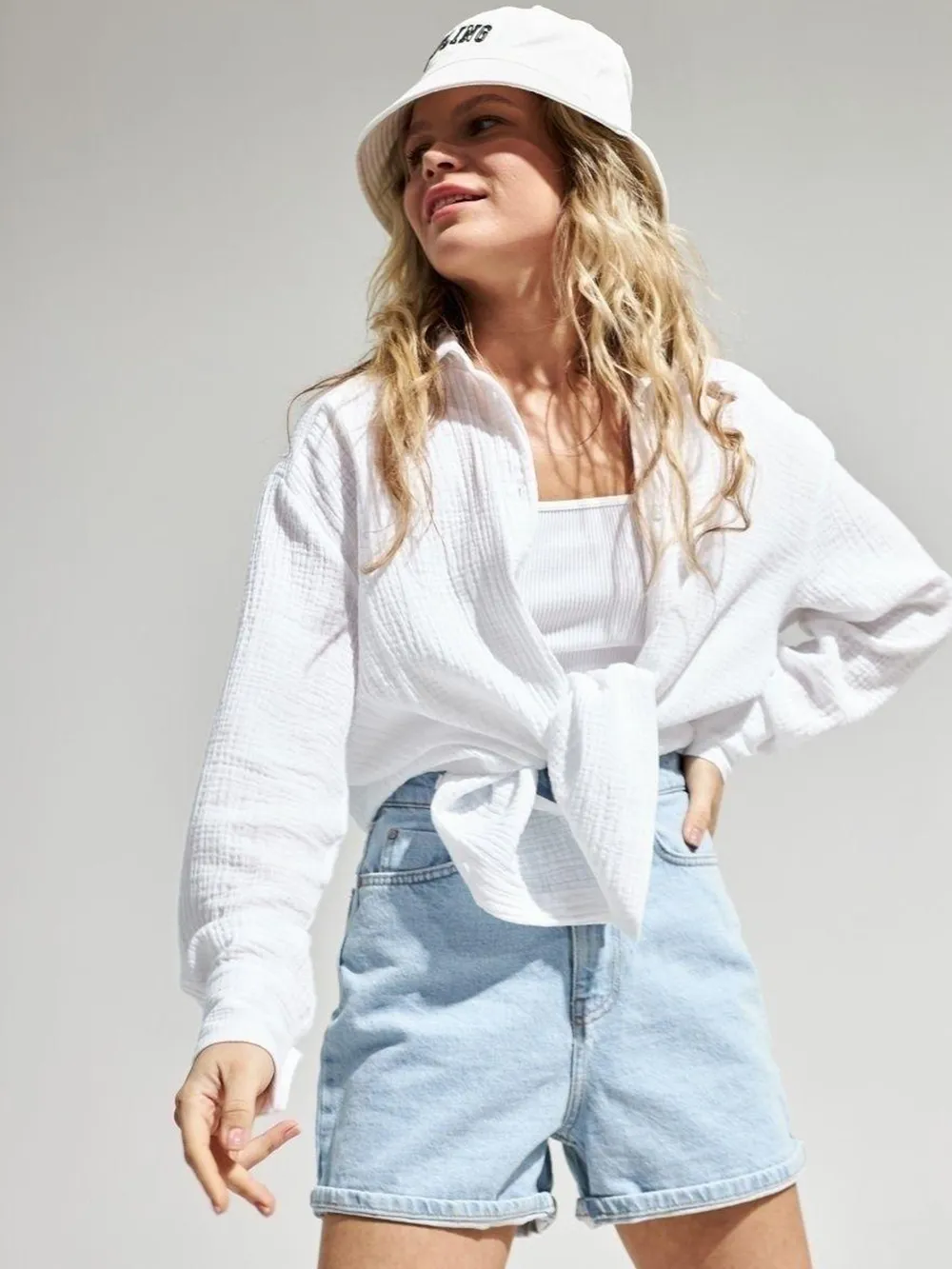Textured Collared Neck Long Sleeve Shirt, image 5