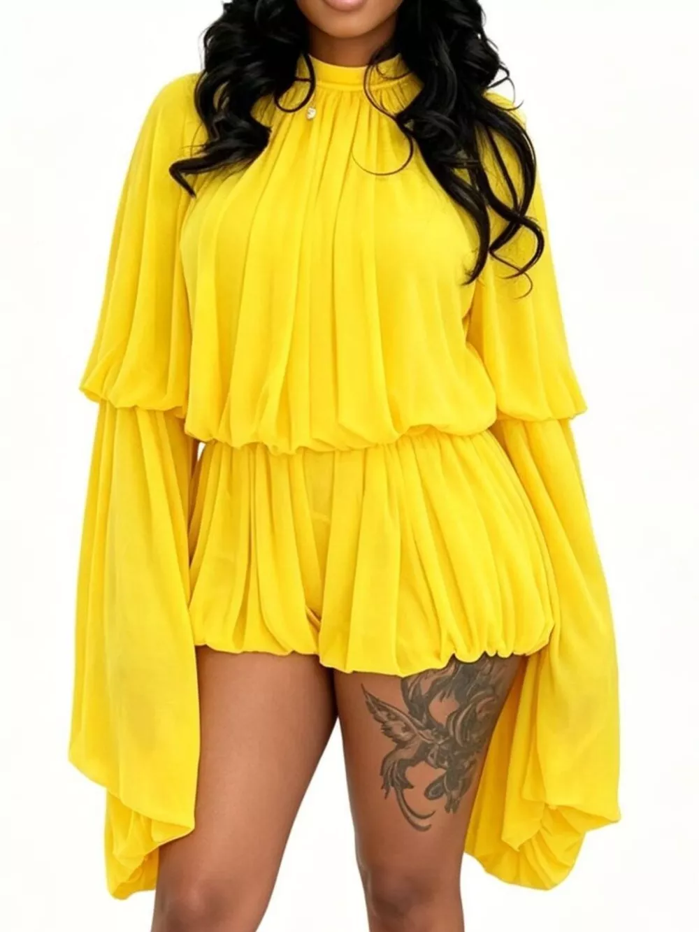 Pleated Long Sleeve Top and Skirt Set, image 5