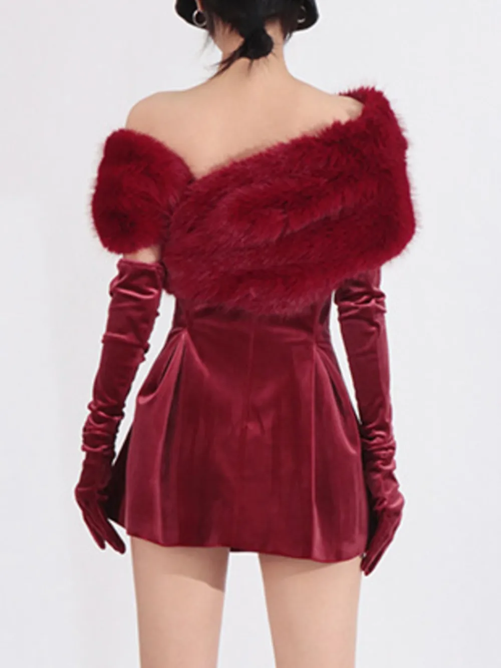 Fuzzy Off Shoulder Mini Dress, image 8