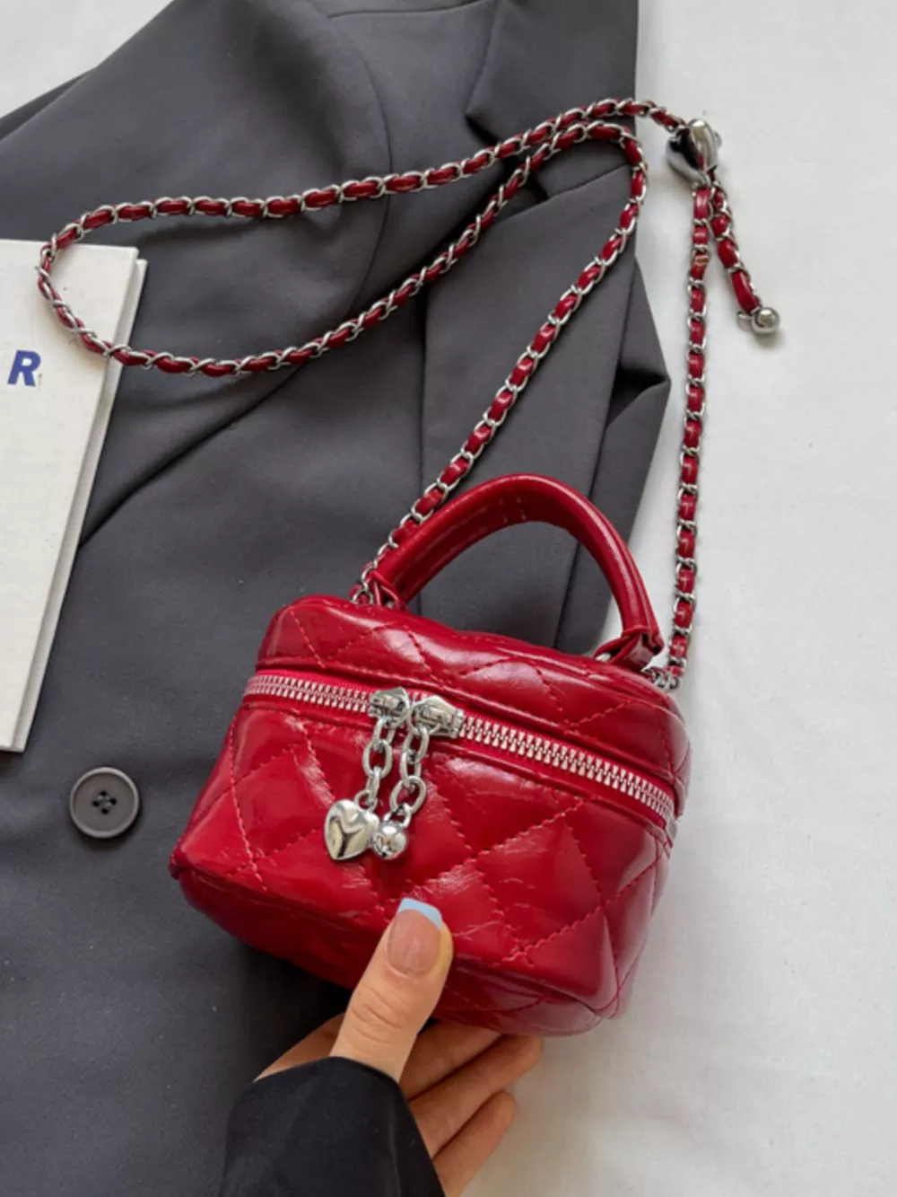 Quilted Pattern Crossbody Bag, image 2