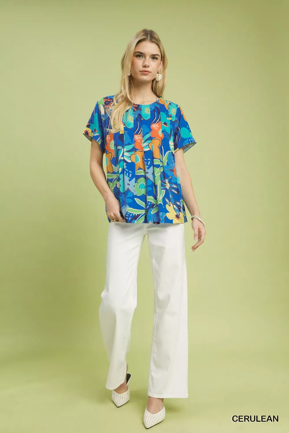 Abstract Floral Pleated Blouse, image 4