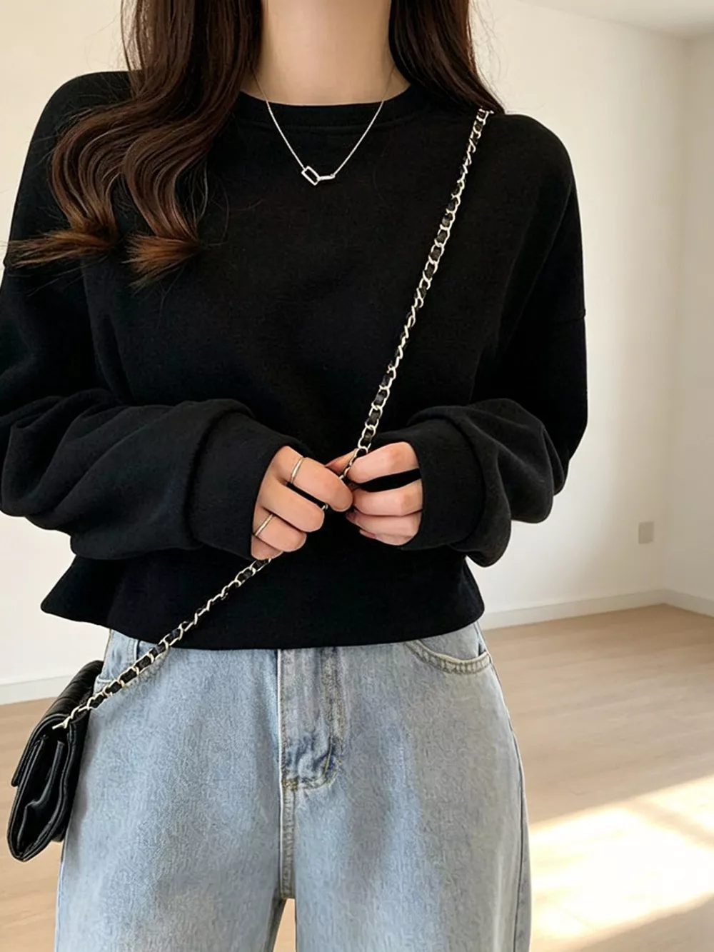 Crew Neck  Drop Shoulder Sweatshirt, image 24