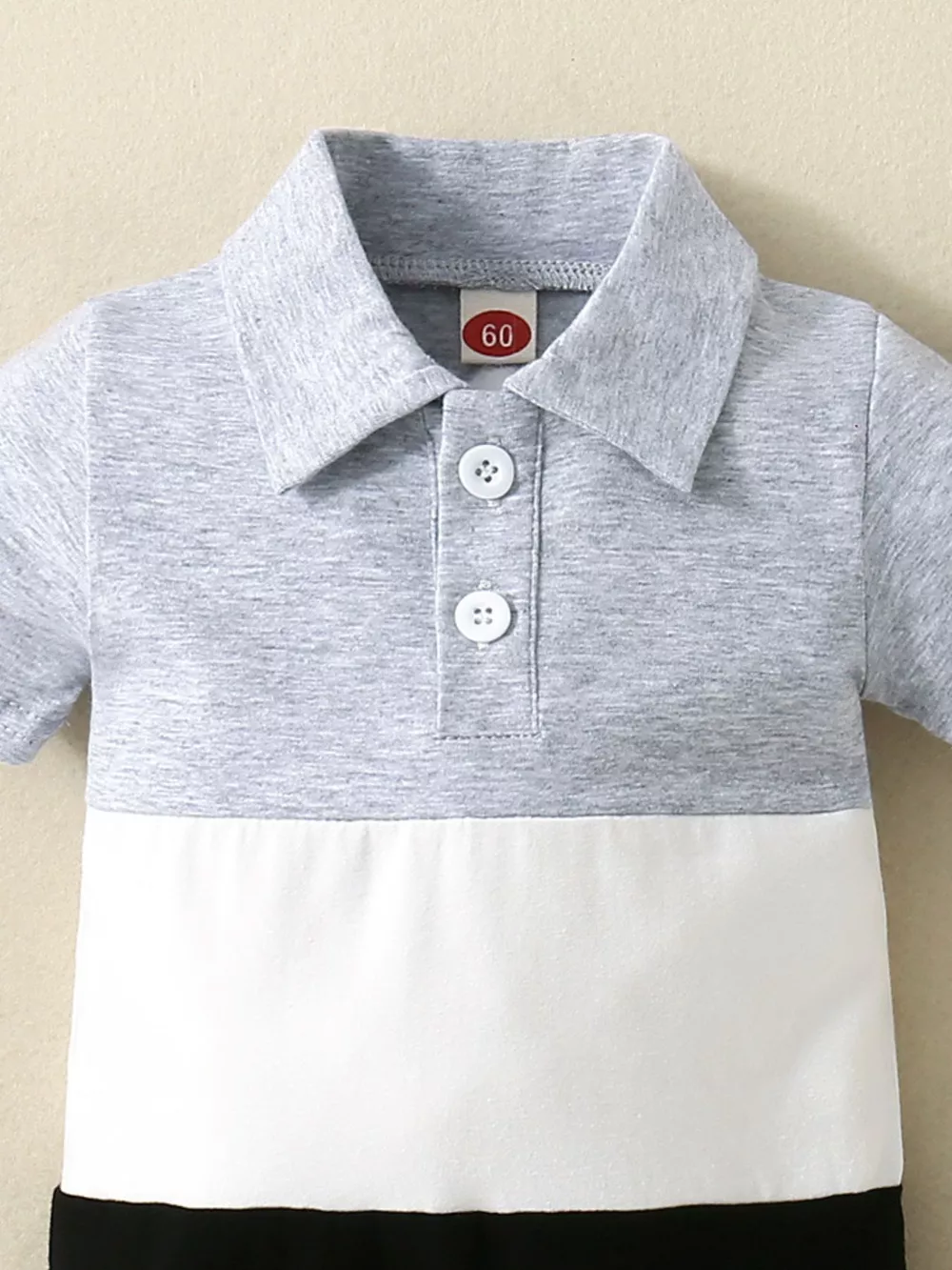 Children's Color Block Polo Collar Short Sleeve One-Piece, image 6