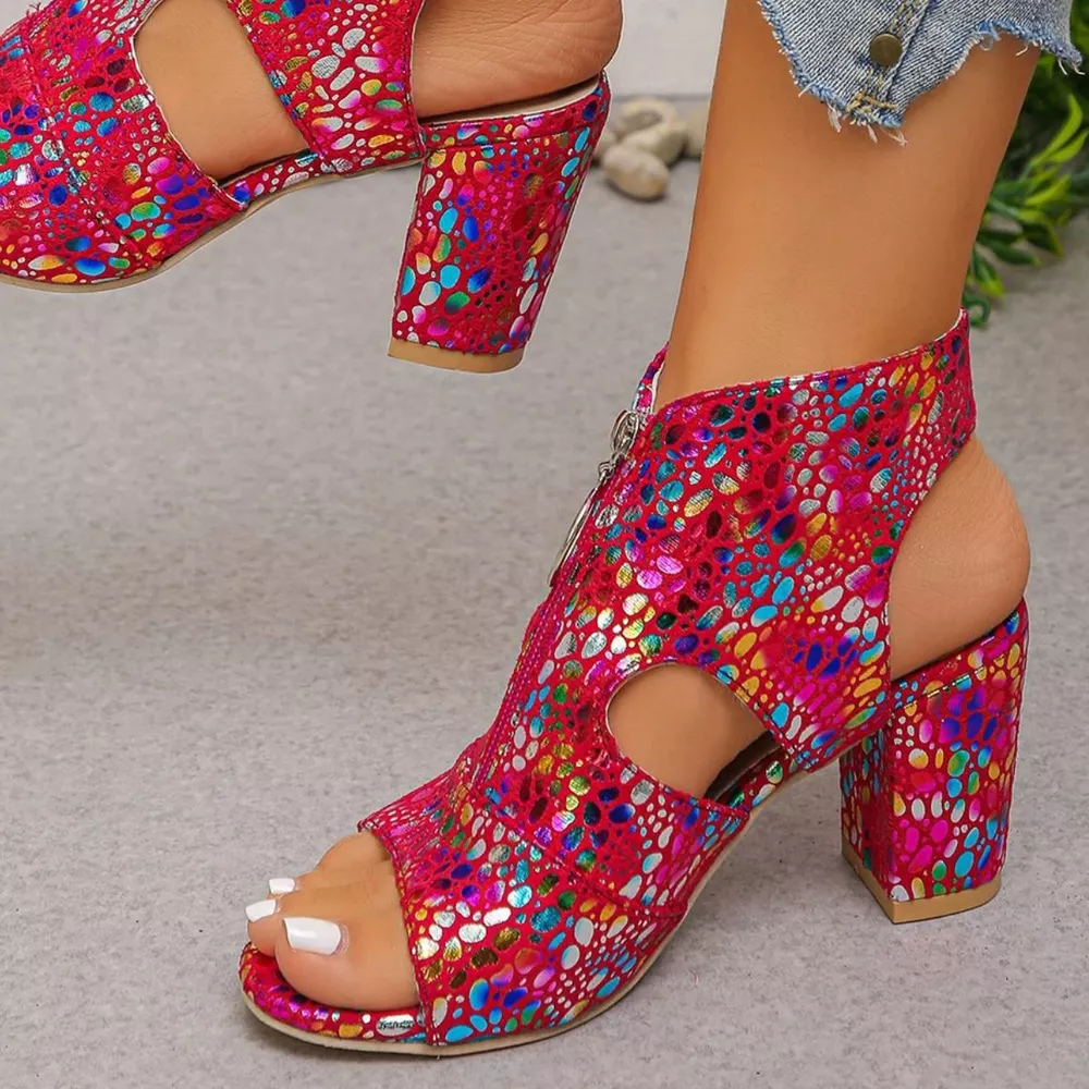 Open Toe Block Heels Sandals, image 2