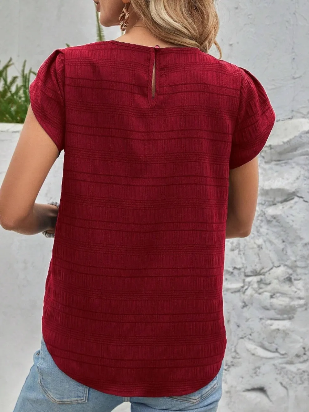 Round Neck Petal Sleeve Top, image 18