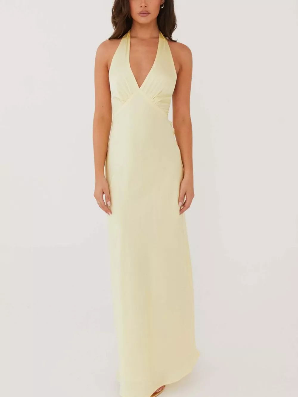 Halter Neck Sleeveless Maxi Dress, image 3