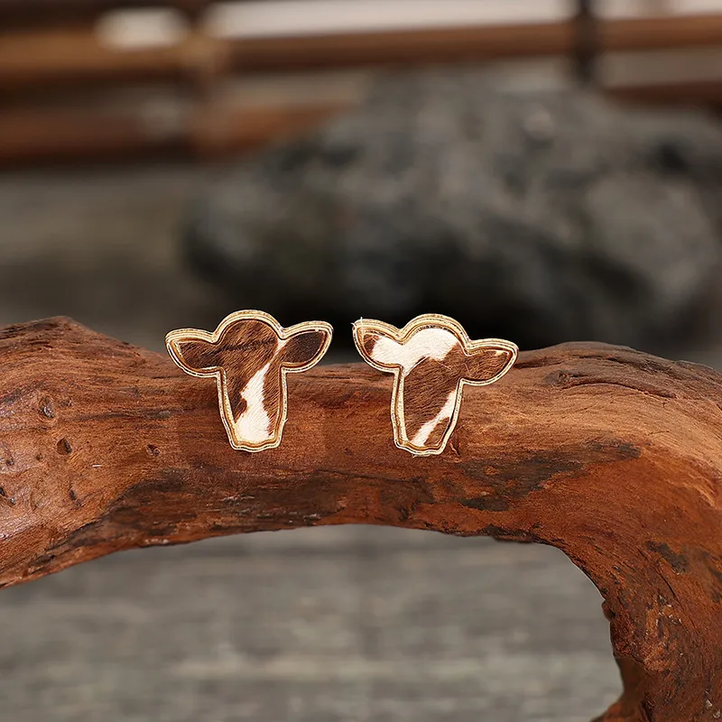 Bull Head Alloy Stud Earrings, image 4