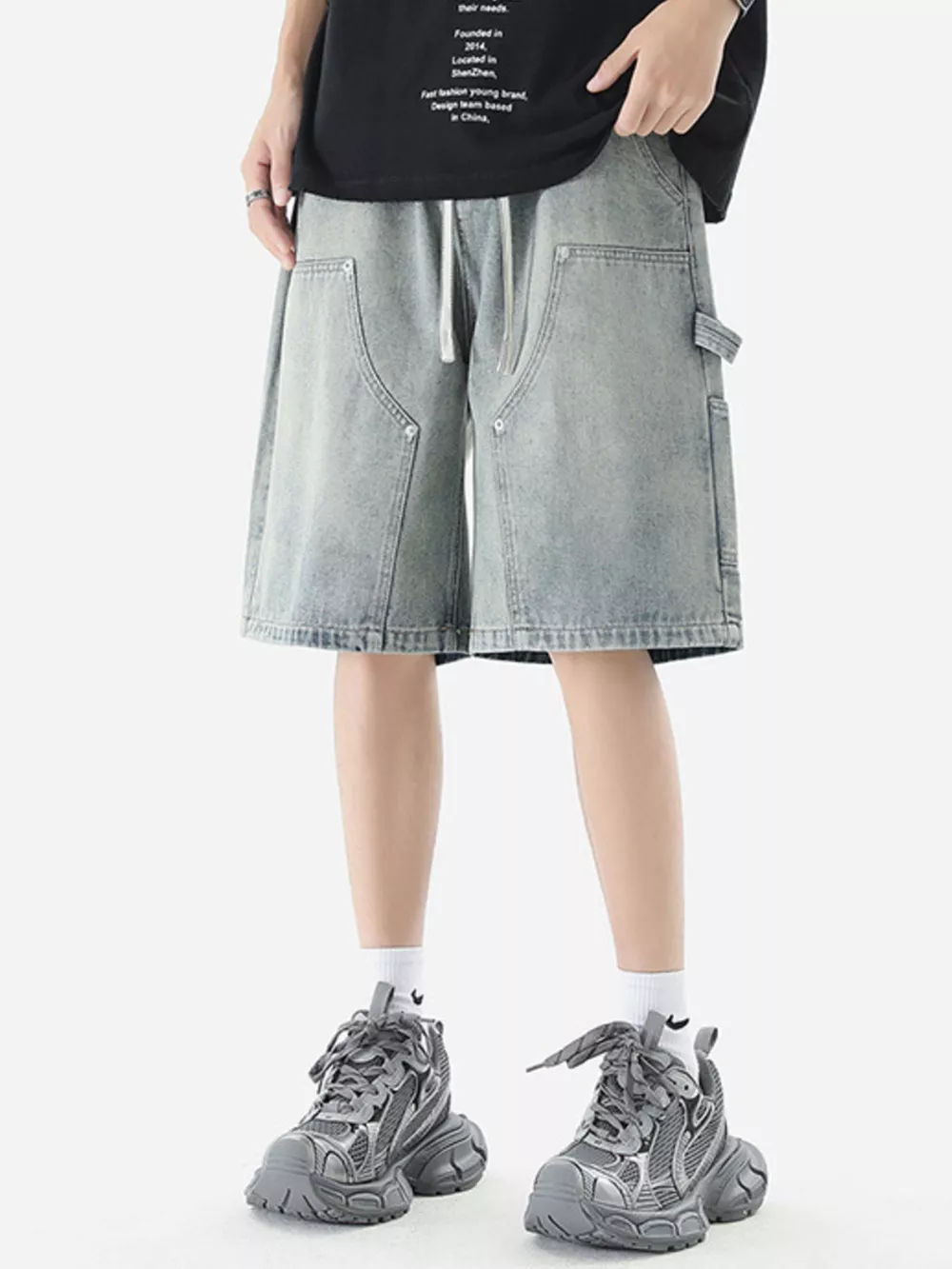 Men's Vintage Wash Denim Shorts, image 3