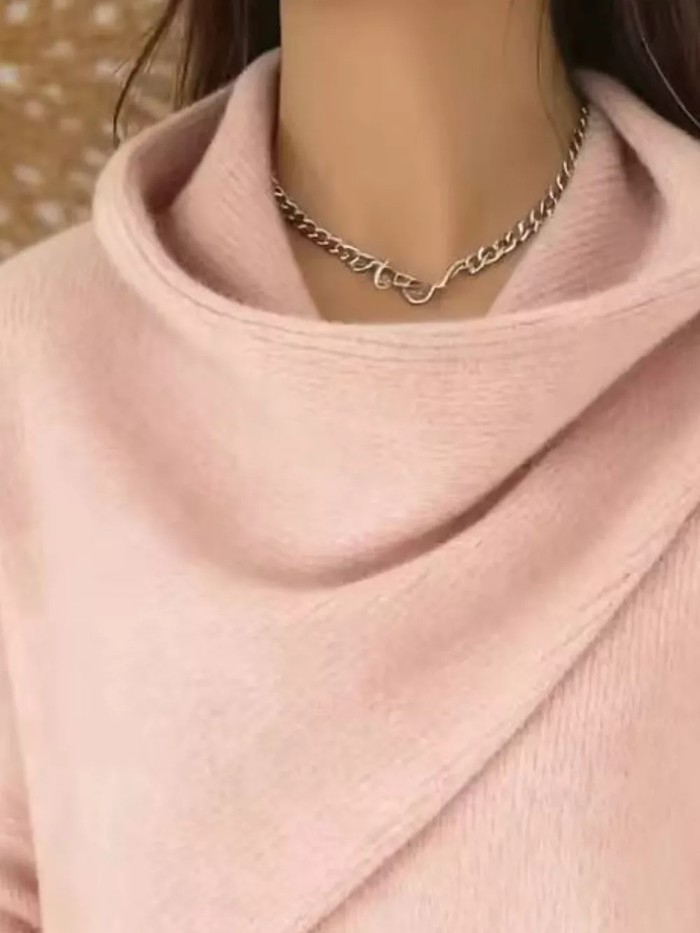 Full Size Solid Color Cowl Neck Sweater Plus Size, image 26