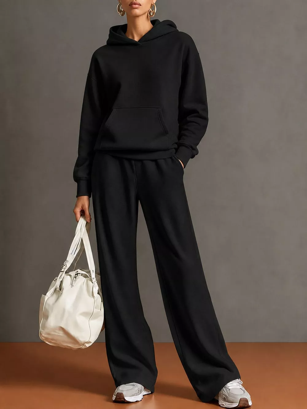 Kangaroo Pocket Hoodie and Pants Set, image 11