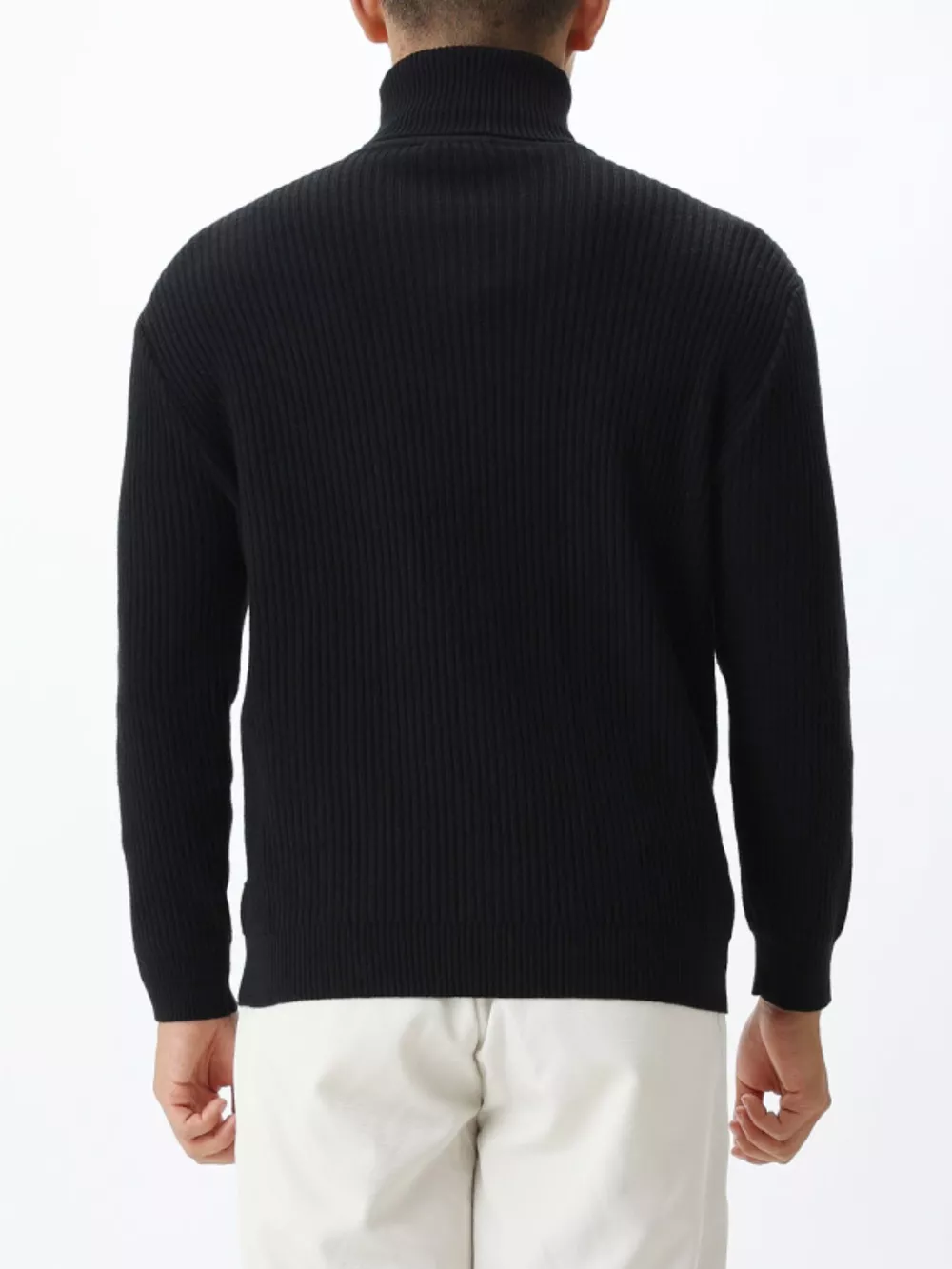 Men's Plus Size Ribbed Knit Turtleneck Sweater, image 9